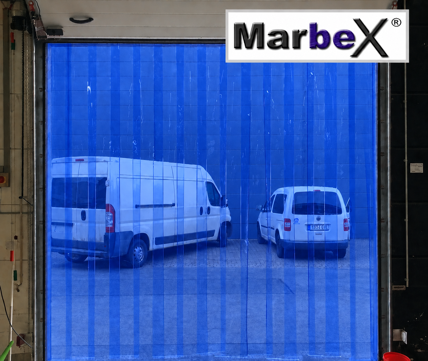 Farbiger PVC-Streifenvorhang Transparent nach Maß