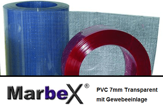 PVC Pendeltür und Pendeltor Platte mit Gewebe 7mm Gittereinlage Transparent PVC Folie