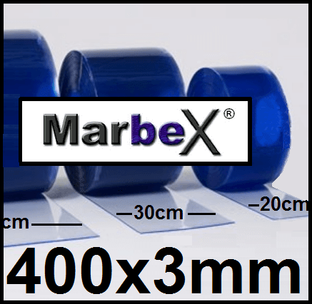 PVC Streifenvorhang mit Streifen in 400mm 4mm 400x4mm von Marbex® 