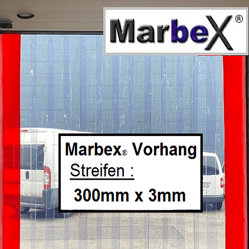 PVC Vorhang Streifenvorhang 300mm 3mm 300x3mm von Marbex® 
