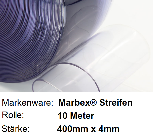 PVC Vorhang Rolle 400mm, 4mm transparent