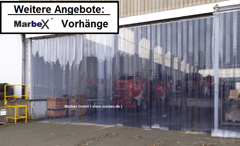 PVC Kälteschutzvorhang Aufhangsystem von Marbex® aus Edelstahl