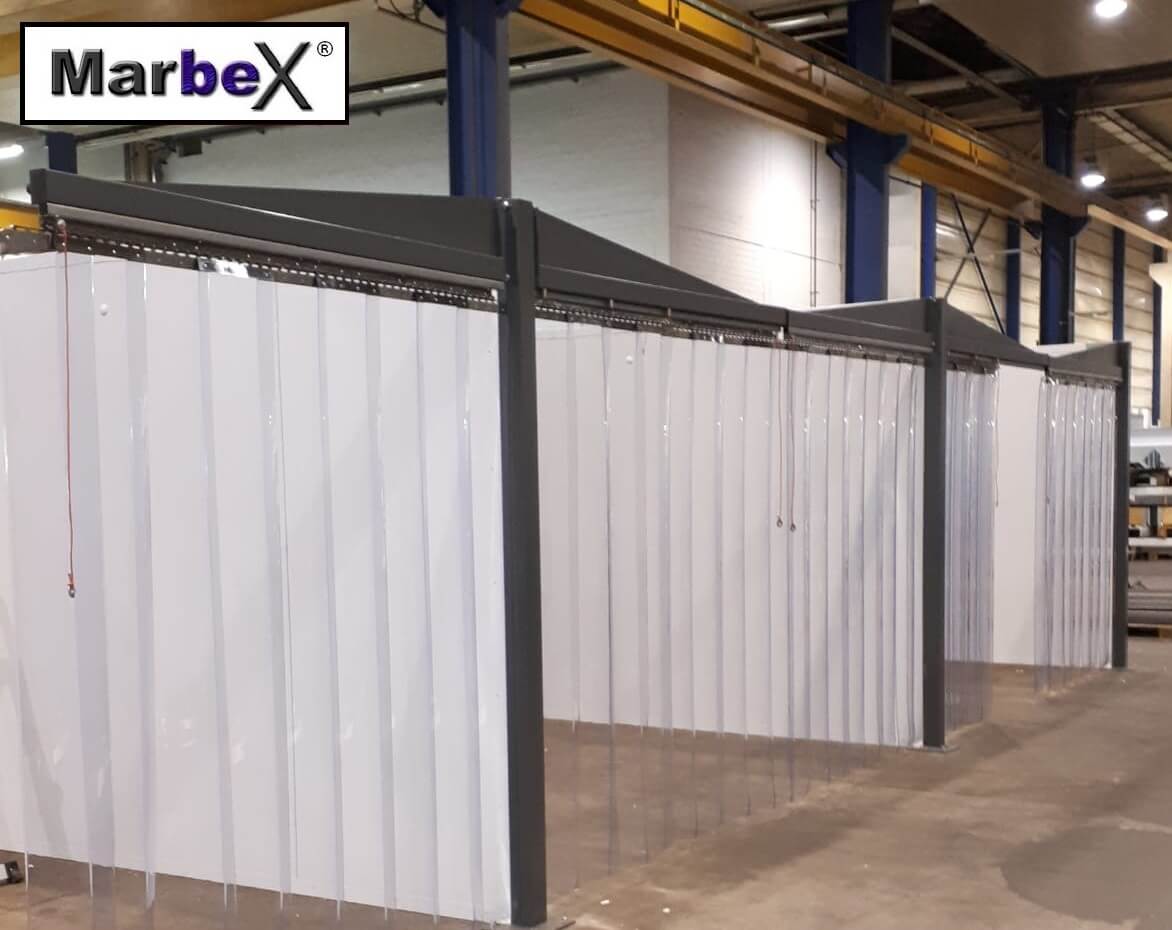 PVC Schutzvorhang Aufhangsystem von Marbex® aus Edelstahl