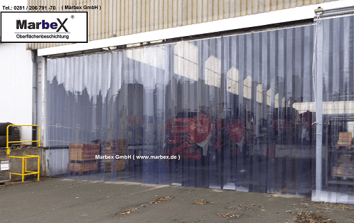175cm Lager Industrie Kunststoff Hallen 81,64EUR/1m PVC Vorhang Blau Breite 