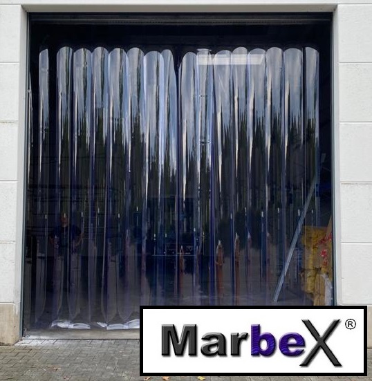 PVC Torvorhang Aufhangsystem von Marbex® aus Edelstahl