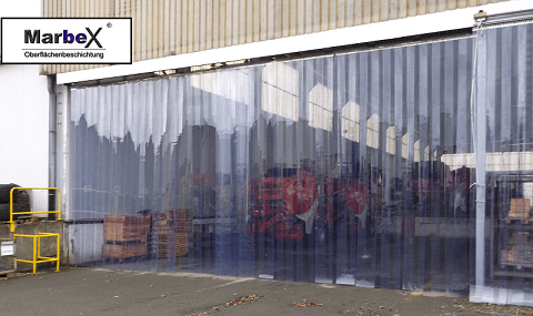 PVC Torvorhang als Schutz Abtrennung eingesetzt